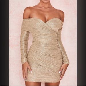 House of CB gold felicity dress